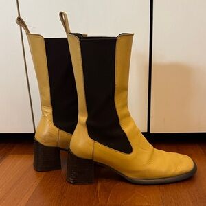 Miista Yellow and Black Heeled Boots